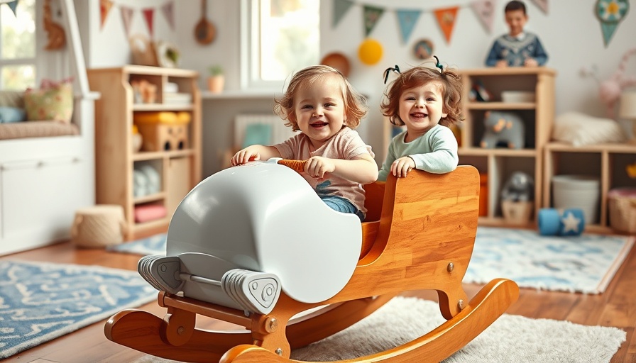 Children enjoying BIG Sammy Rocker Schaukeltier in playroom.