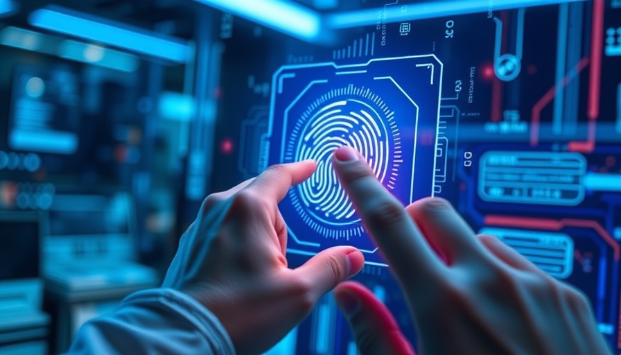 Futuristic digital ID concept with hologram interface.