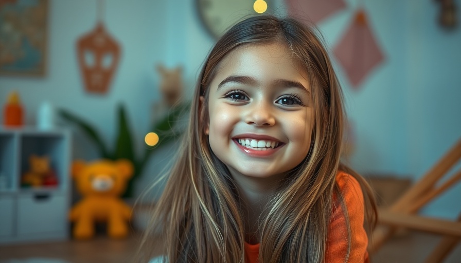Smiling young girl indoors, warm and cozy ambiance, Baby born Annabell Puppe.