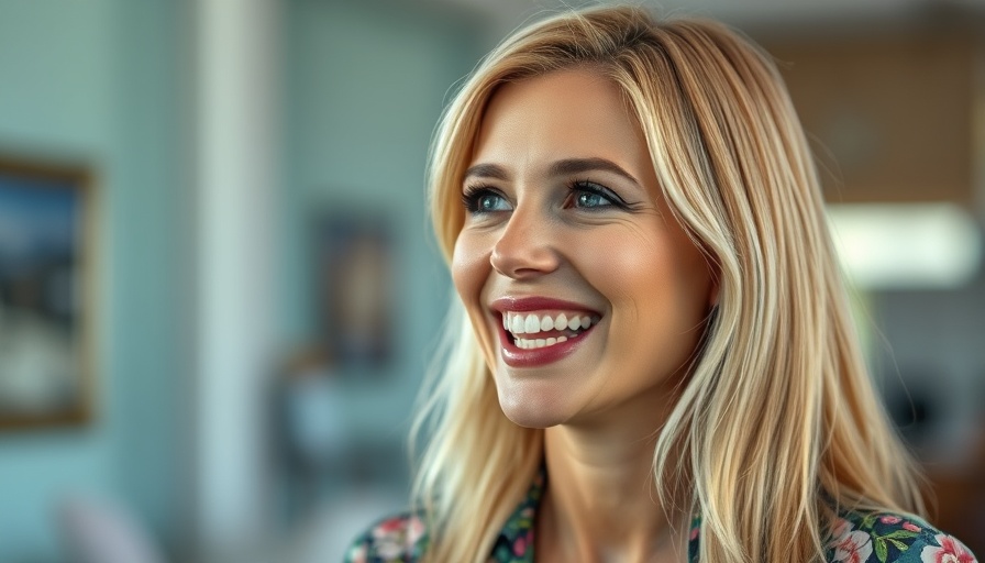Blonde woman in colorful shirt, speaking animatedly, Ballermann-Musik und ihre kulturelle Bedeutung.