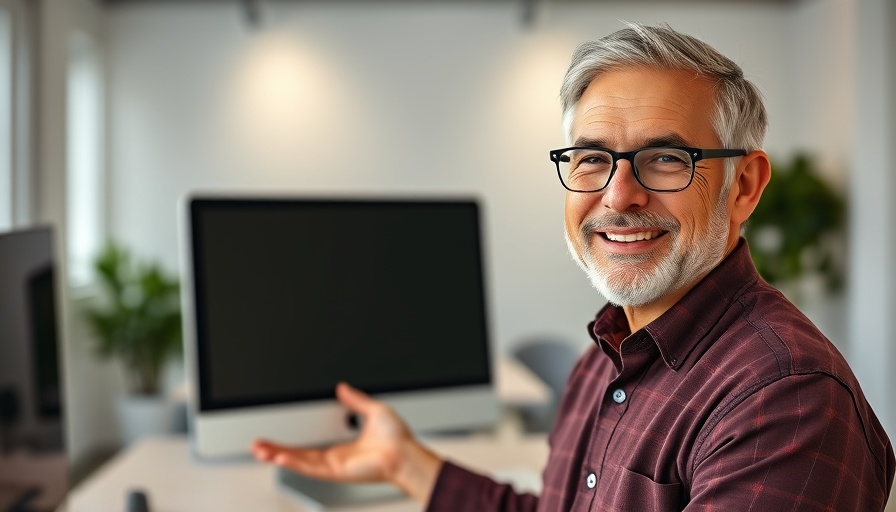 Apple iMac 24 Zoll 2024 M4 Test with smiling man in tech setting.