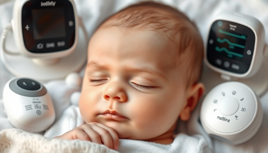 Sleeping baby with best babyphones 2025, serene scene.