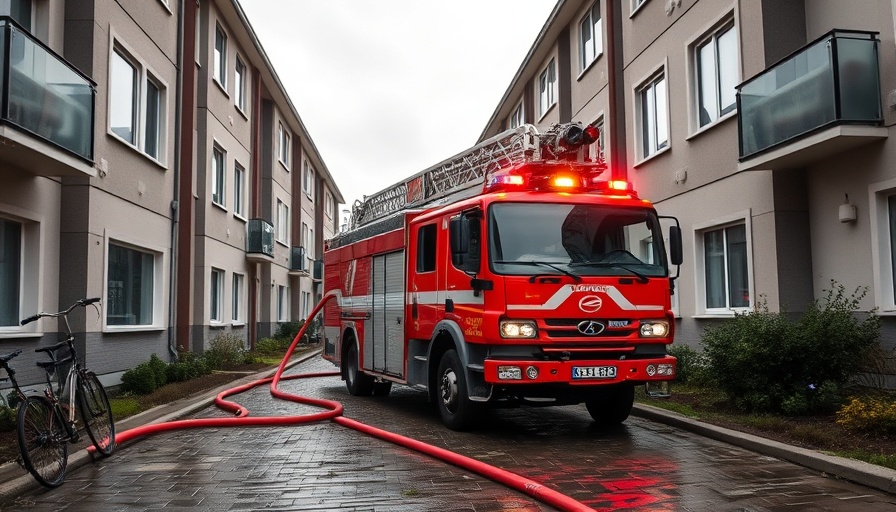 Fire truck handling a Wasserrohrbruch Ahrensburg emergency.