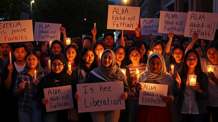 Diverse group holds candles for digital rights advocacy and freedom of expression.