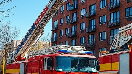 Firefighters battling a blaze at a Mehrfamilienhaus in Glinde with rescue services.