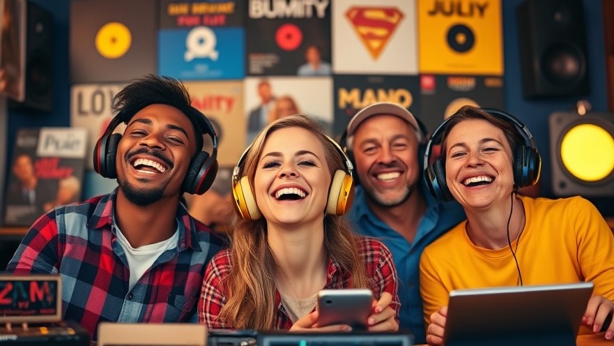 Vibrant scene of music lovers enjoying MP3 tagging with organized digital music collection.