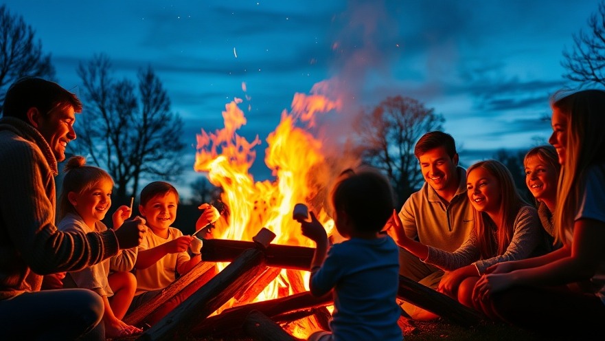 Familienfeier beim Osterfeuer in Ahrensburg, mit Kindern, die Marshmallows rösten.