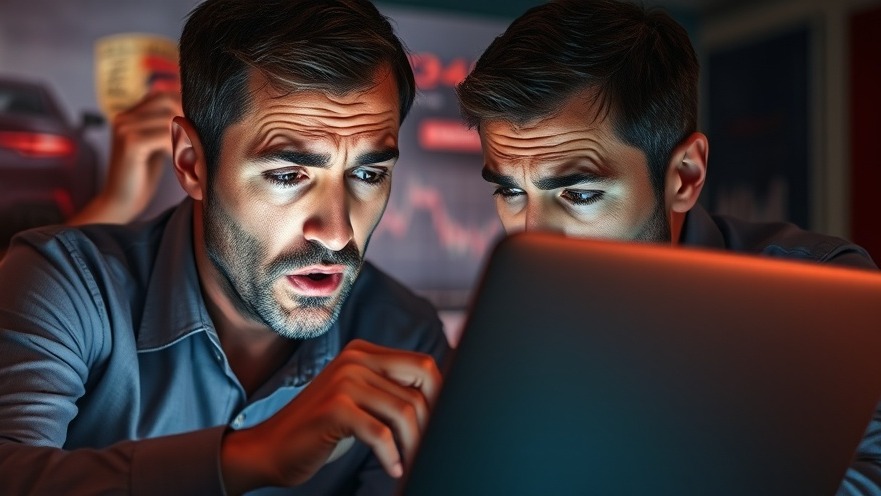 Worried investor analyzing financial risks in Porsche stock charts