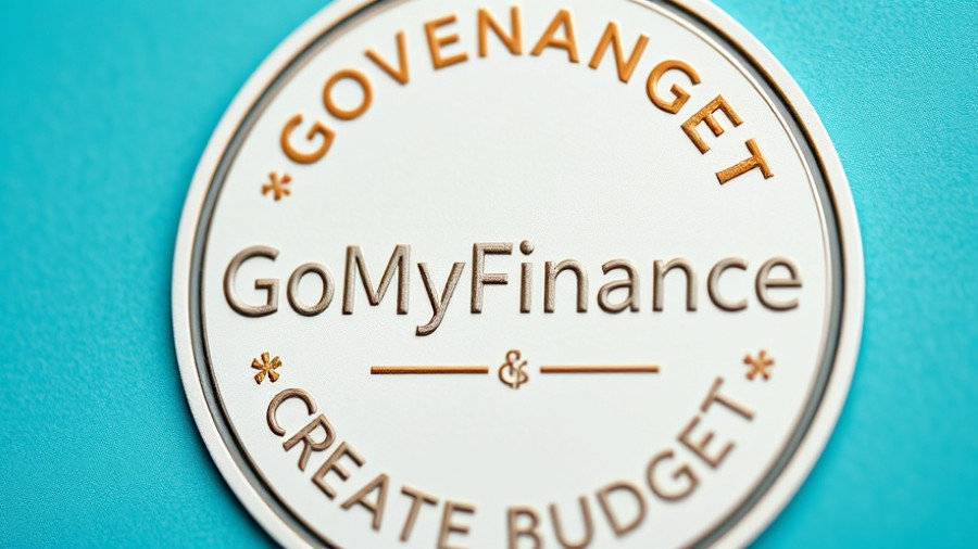 Create a budget using GoMyFinance emblem with financial symbols.