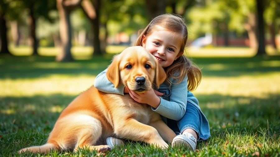 Young girl with puppy in the park relates to flea treatment for homeowners.