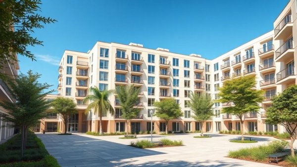 Contemporary apartment complex showcasing Austin rental market trends.