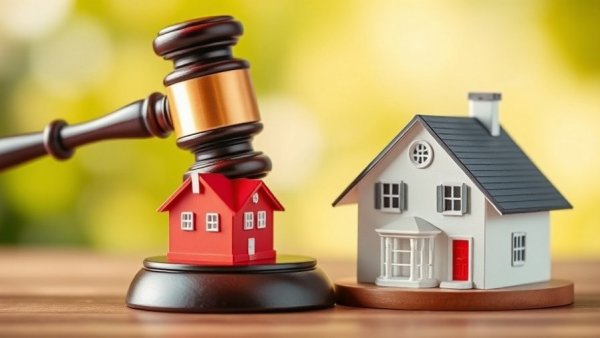 Probate delays affecting homeowners with legal gavel and house models.