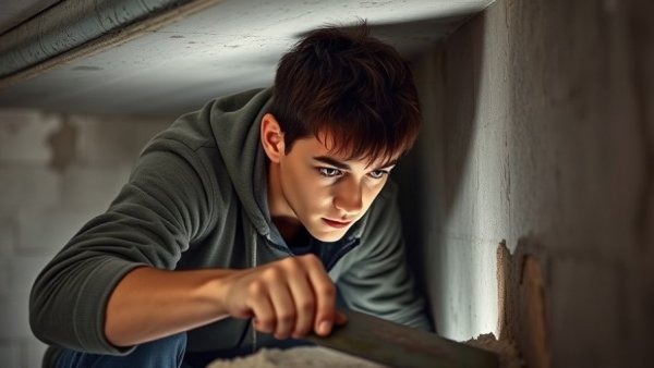 Interior waterproofing solution for blocked drains in a basement.