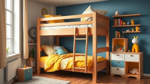 Stylish Boori bunk beds in a cozy family room with playful decor.