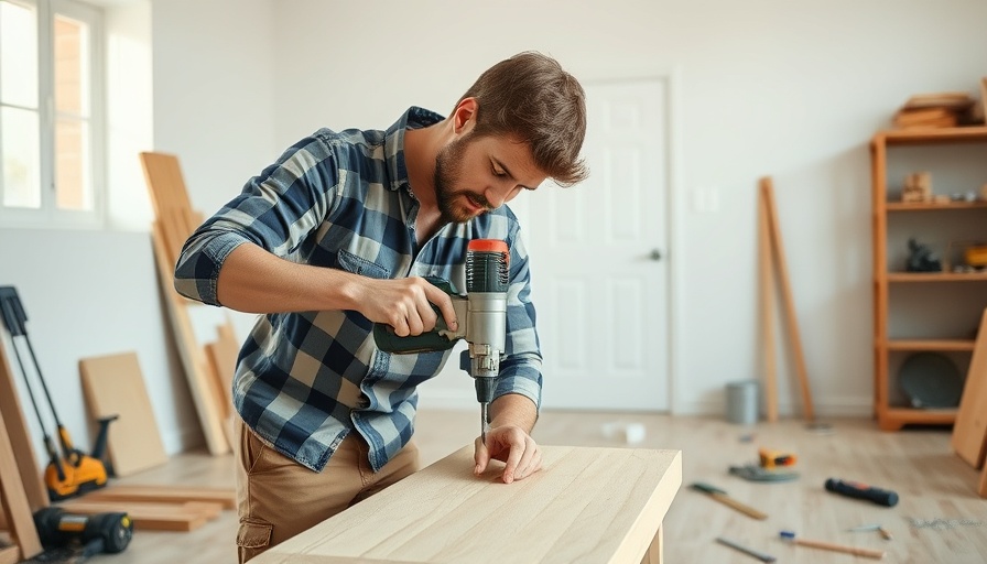 Man drilling wood for budget-friendly home improvements.