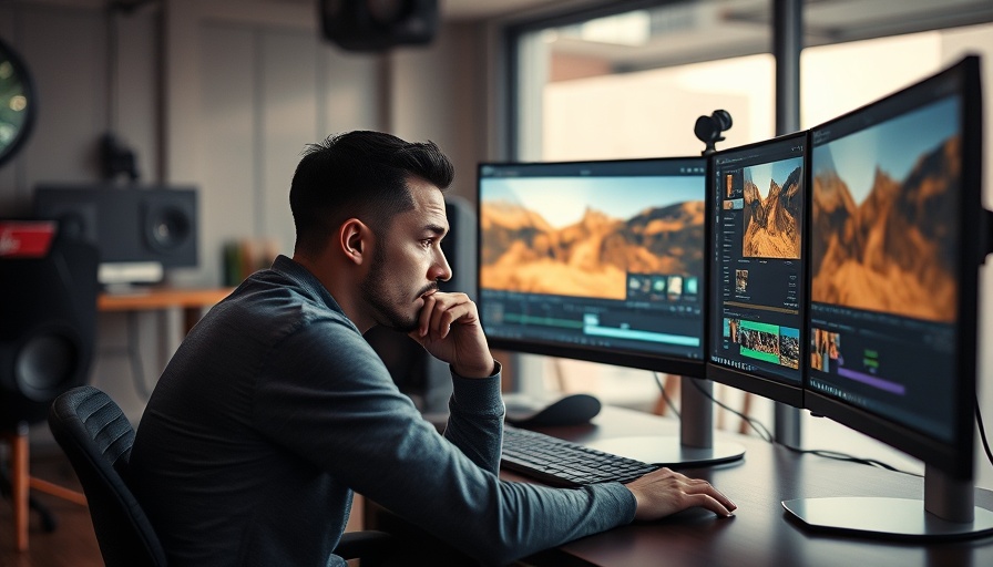 Man working at a computer desk with editing software, source filmmaker compile.