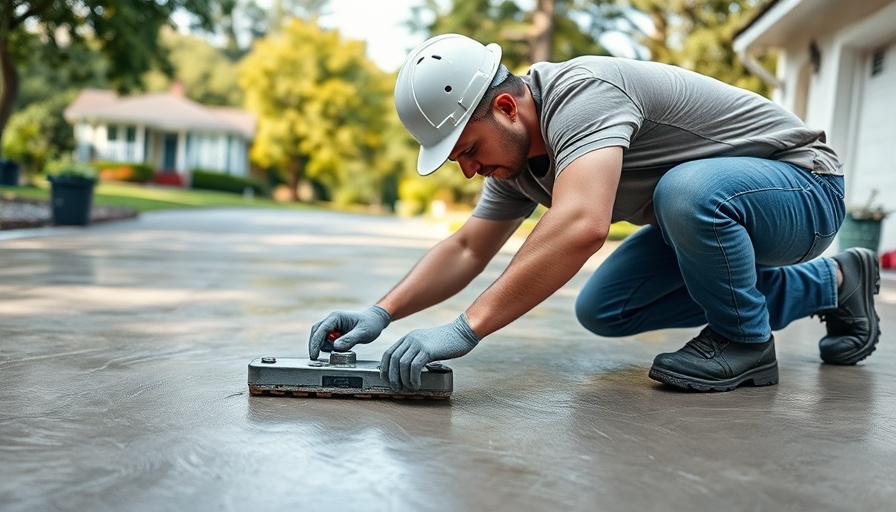 Concrete Resurfacing Specialists leveling fresh driveway concrete
