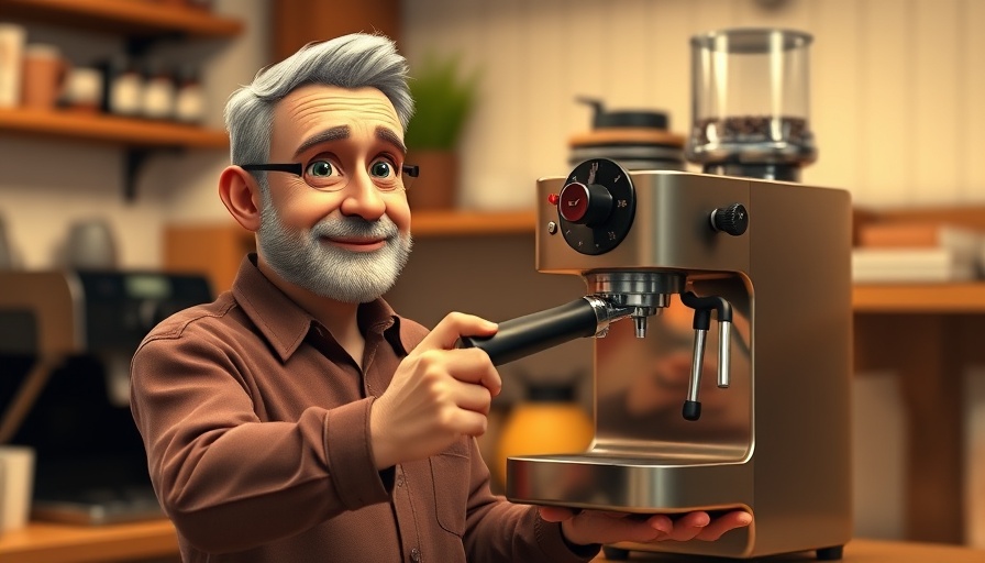 Man discussing sweeteners in coffee, cozy kitchen scene.