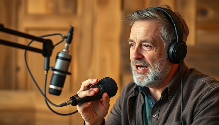 Man discussing sleep strategies in a podcast studio.