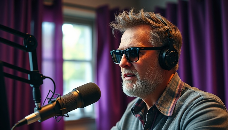 Middle-aged man in podcast setting for busy professionals talk.