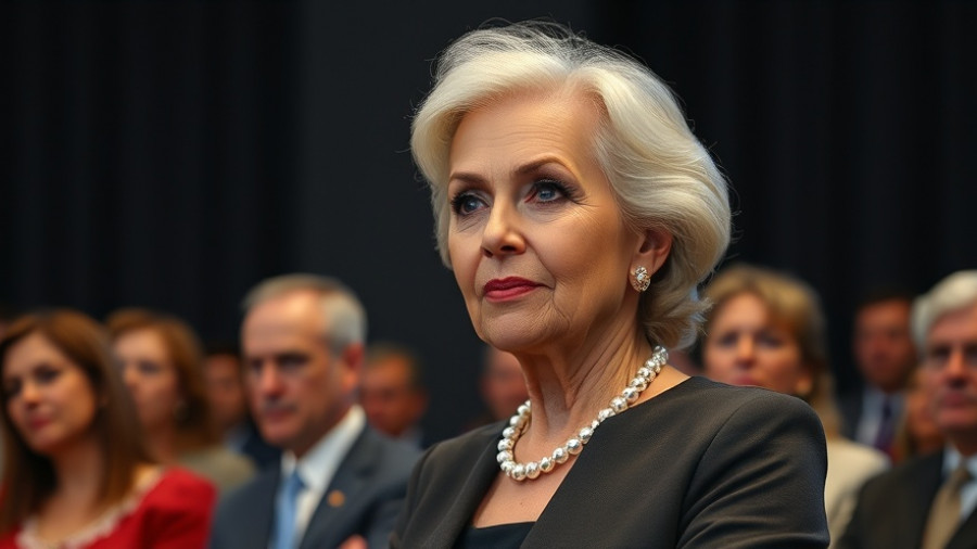 Skincare Advice from Dermatologist given by an elegant woman at conference.