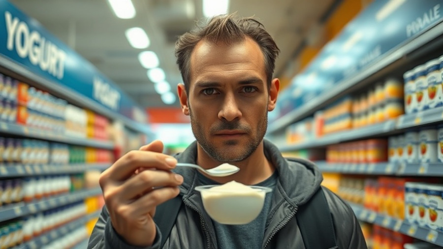 The ugly truth about yogurt highlighted in a supermarket.