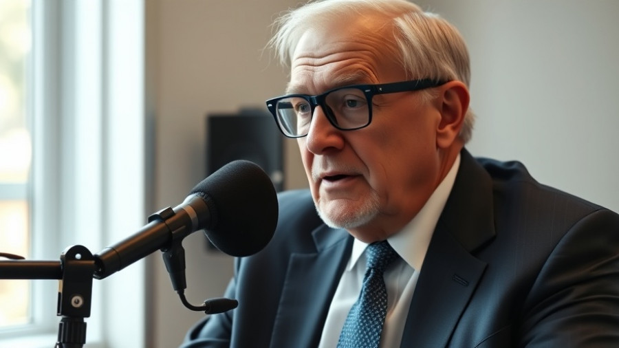 Elderly man speaking on a podcast about skinny fat and insulin resistance.