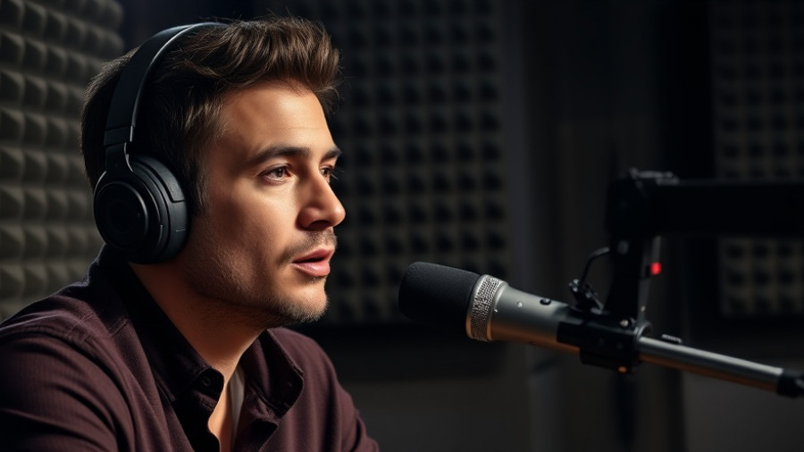 Person discussing high-protein diet strategies in a podcast studio.