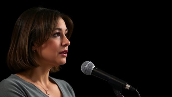 Woman discusses gains in a podcast about protein consumption benefits.