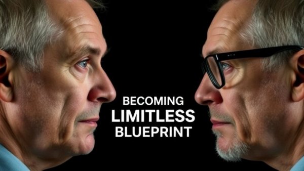 Quantum Thinking for Limitless Life: Men on split-screen with bold text.