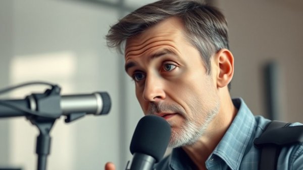 Thoughtful podcast host speaking about how to find your purpose.