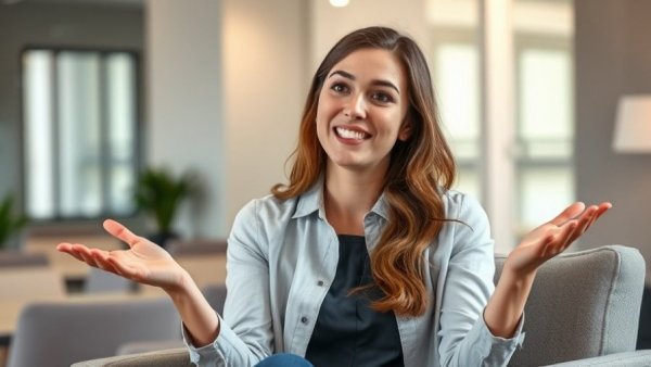 Engaged discussion by a young woman on preventing brain shrinkage in an indoor setting.