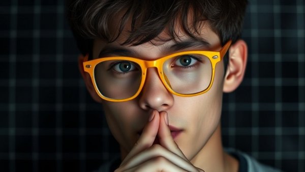 Breathwork and Mental Wellness concept with focused man holding breath.