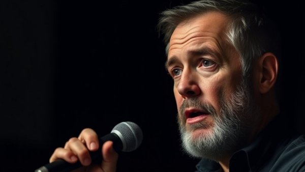 Middle-aged man discussing magnesium deficiency, focused.