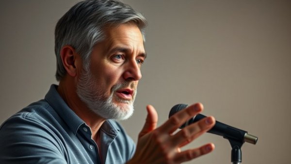 Speaker discusses foot health and its impact on wellness in a studio.