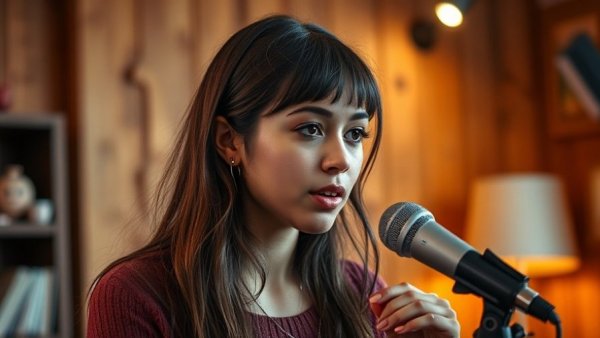 Young woman discussing exercise for reducing diabetes risk in a cozy studio.