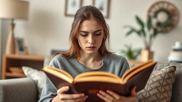 Focused young woman reading, embodying 'Become Your Best Self in 2026'.