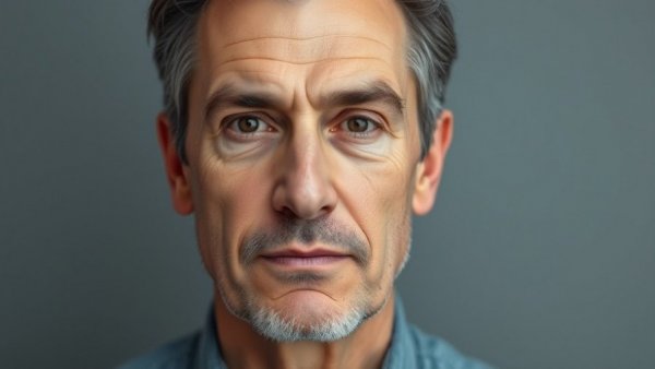 Middle-aged man indoors, focused expression, soft lighting.