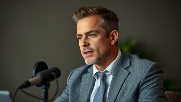 Man discussing decline in fertility rates during podcast.