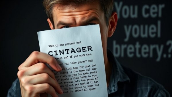 Man holding a note with bold text, expression of concern, effective weight loss tips for busy professionals.