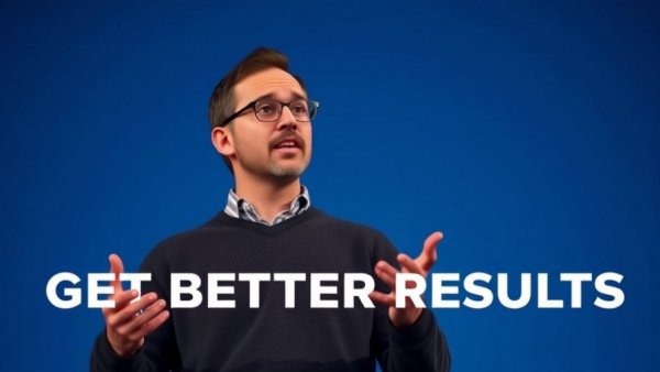 Clarity and Purpose in Personal Development: Speaker with text 'Get Better Results'.