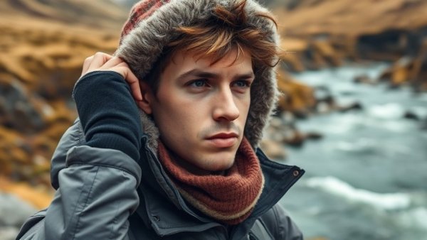 Thoughtful young man adjusts hood, signifying personal responsibility in productivity.