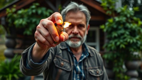 Unsafe fuel alternatives demonstration with starch in an outdoor setting.
