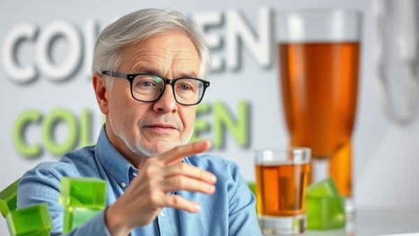 Detailed image of a man discussing the natural absorption of collagen.