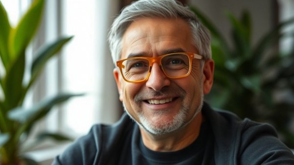 Short-Form Video Trends in Marketing: smiling man with glasses indoors.