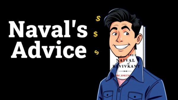 Wealth Without Luck: Illustration of man with 'Naval's Advice' text.