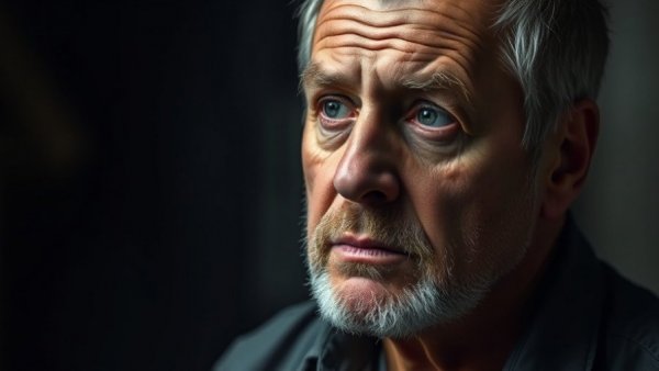 Middle-aged man discussing dangers of overhydration, thoughtful expression.