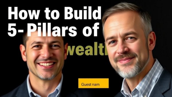 Podcast cover on social compounding featuring two men and wealth-building text.