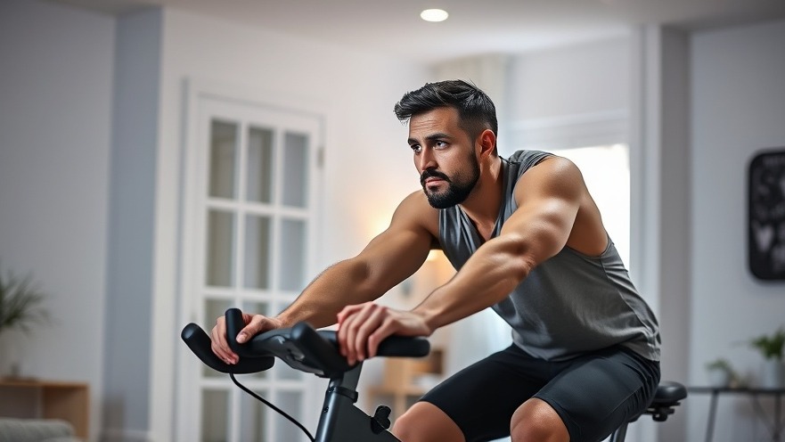 Dedicated man exercising on an Echelon bike indoors, showcasing focus and movement.