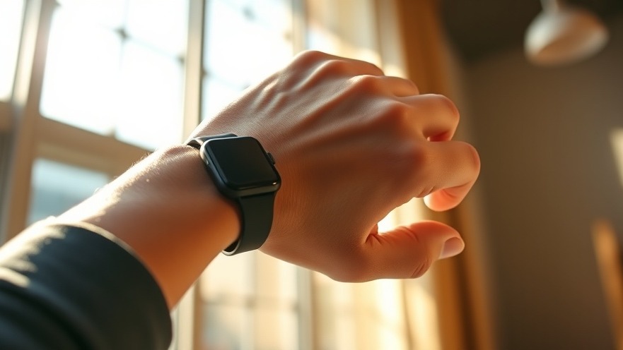 Close-up of a hand with a smartwatch highlighting smartwatch hygiene in warm indoor light.